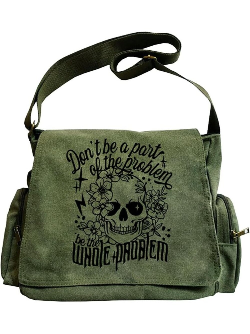 🎃Women's The Skull Pattern Messenger Bag Canvas Crossbody Bags Purses Pockets